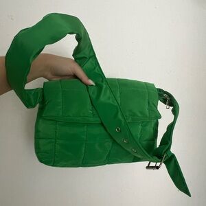 Quilted Green Crossbody Bag